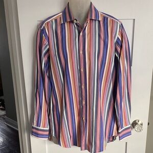 Mens ETRO Italy Striped Long Sleeved Dress Shirt 40 Like New!